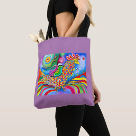 "Droomscape Bird". Een surrealistische abstracte h Tote Bag