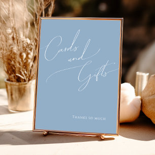 Droomschrift   Stofblauwe Kaarten en Cadeaus Bord Poster