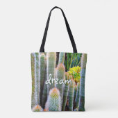 Droomscript Fuzzy Green Cactussen Succulent Foto Tote Bag (Achterkant)