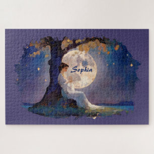 Droomster in het maanlicht - Serene Nachtelijke He Legpuzzel
