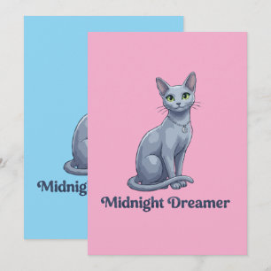 Droomster Kattenhemel Middernacht Feestdagenkaart