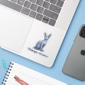 Droomster Kattenhemel Middernacht Sticker (Laptop met iPhone)