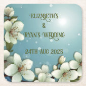 Droomsterige kersenbloesem met glitters kartonnen onderzetters (Voorkant)