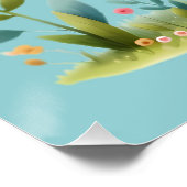 Droomstig lapjesvarken in bloemrijke tuin perfect poster (Hoek)