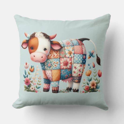 Droomstige lapjeskoe met bloemaccenten kussen (Voorkant)