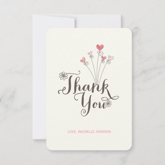 Droomstige Roze Taart Madeliefje Meisje 1e Verjaar Bedankkaart (Voorkant)