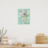 Droomstige Slaap Bloem Fee Poster Kunst (Keuken)