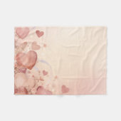 Droomstof Roze Hart Cascade Abstract Fleece Deken (Voorkant (Horizontaal))