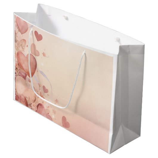 Droomstof Roze Hart Cascade Abstract Groot Cadeauzakje (Voorkant Gekanteld)