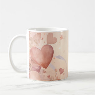 Droomstof Roze Hart Cascade Abstract Koffiemok