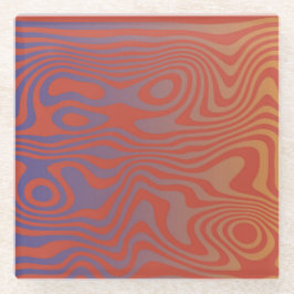 Droomstroom abstract trippy patroon - Nr. 01 Glazen Onderzetter