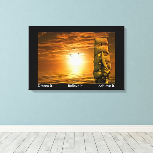 droomt het ervan dat het het succes motivatie bere canvas afdruk (Insitu (Houten vloer))