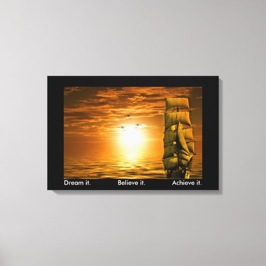 droomt het ervan dat het het succes motivatie bere canvas afdruk (Voorkant)