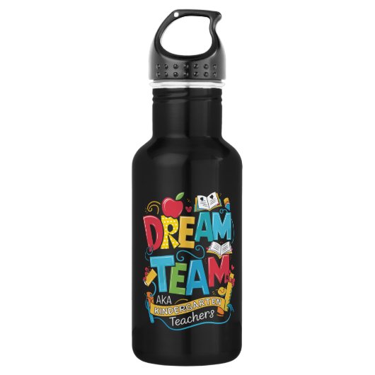 Droomteam kleuterleidsters terug naar school waterfles  (Voorkant)
