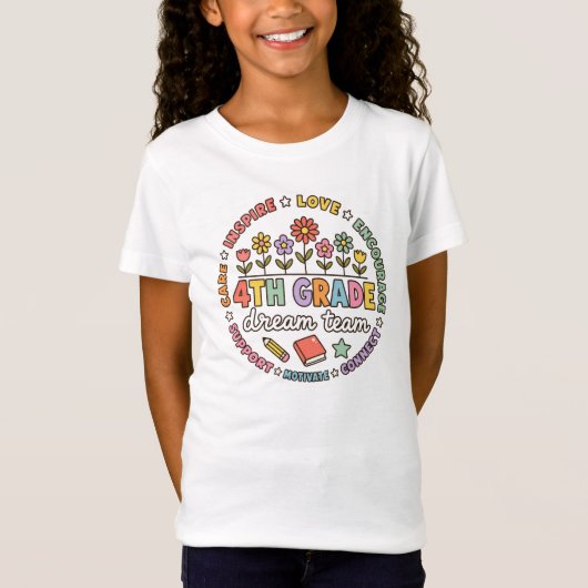 Droomteam leraar leerling klas 4e leerjaar t-shirt (Voorkant)