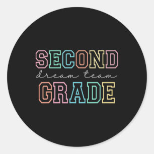 Droomteam van de tweede klas 2e klas eerste school ronde sticker