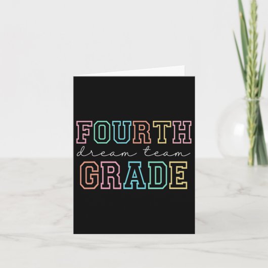 Droomteam van de vierde klas eerste schooldag kaart (Voorkant)