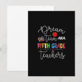 Droomteam vijfde klas citaat Funny Teachers Back t Kaart (Voorkant / Achterkant)