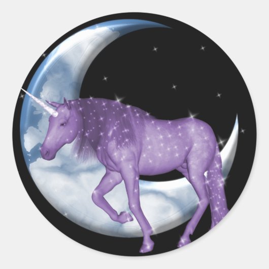 Droomtijd Eenhoorn Ronde Sticker (Voorkant)