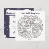 ** Droomtijd  KLEUR ME Verjaardag Kaart (Voorkant / Achterkant)