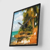 Droomtropisch strand vierkante klok (Hoek)