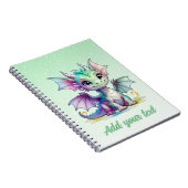 Droomtuin met Draak – Mintgroene Notitieboek (Rechterzijde)