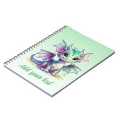 Droomtuin met Draak – Mintgroene Notitieboek (Linkerzijde)