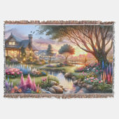 Droomtuin Zonneondergang Cottage Deken (Voorkant)