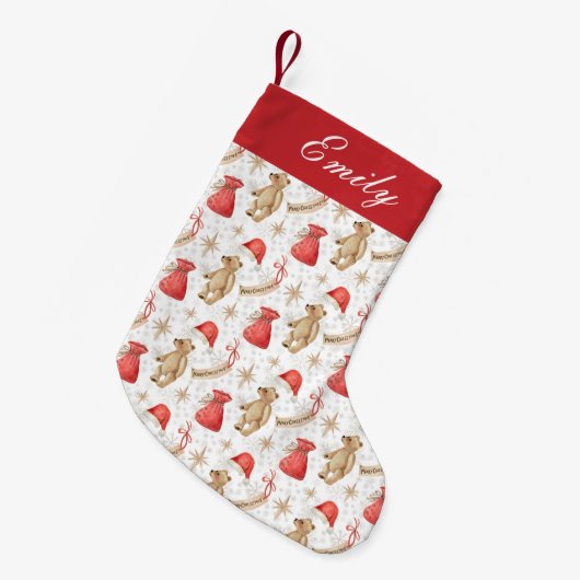 Droomvakker Kerstpatroon Aangepaste Naam Kleine Kerstsok (Voorkant (Hangend))