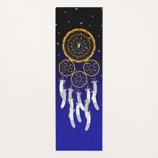 Droomvanger--Blauwe Turquoise Yogamat (Voorkant)