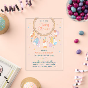 Droomvanger Boho Baby Shower Transparant Acryl Uitnodigingen