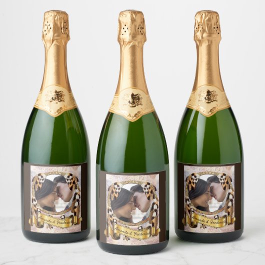 Droomvanger bruiloft sparkling wijnetiket (Flessen)