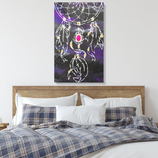 Droomvanger en veren Galaxy Canvas Afdruk (Insitu (Slaapkamer))