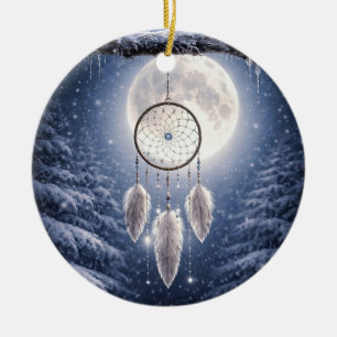 Droomvanger geïnspireerd door Native American Maan Keramisch Ornament