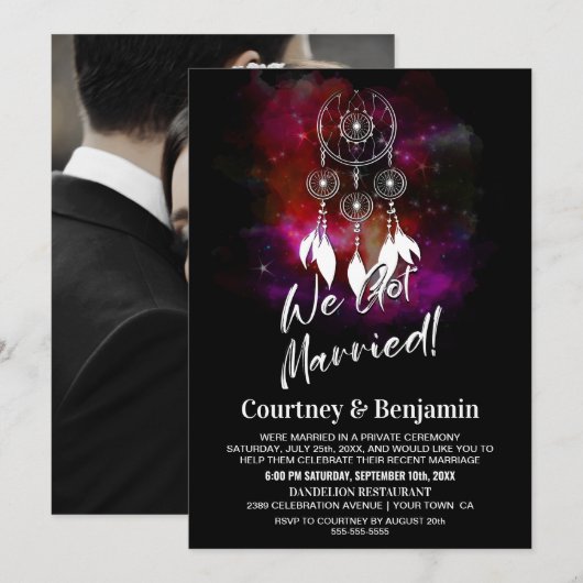 Droomvanger Huwelijksreceptie Foto Sterrenhemel Kaart (Voorkant / Achterkant)