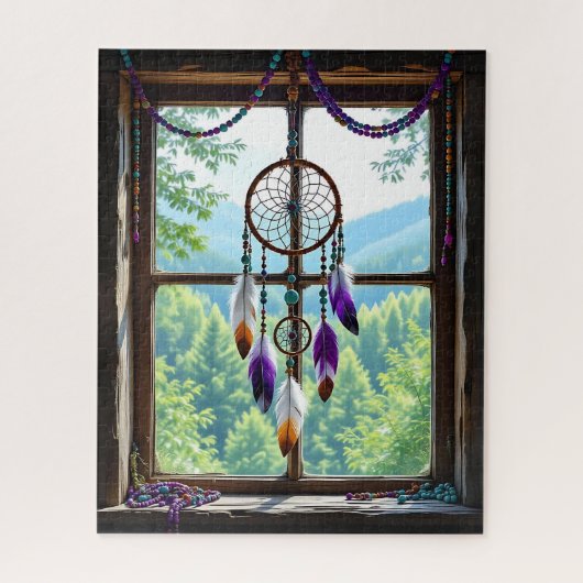 Droomvanger in raam | Boho-kunst Legpuzzel (Verticaal)