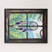 Droomvanger in raam | Boho-kunst Legpuzzel (Horizontaal)