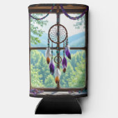 Droomvanger in raam | Boho-kunst Seltzer Blikjeskoeler (Achterkant)