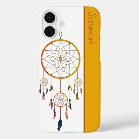 Droomvanger Kleurrijke Veren Boho Aangepaste Naam Case-Mate iPhone Case (Achterkant)