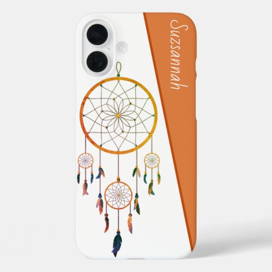 Droomvanger Kleurrijke Veren Boho Aangepaste Naam Case-Mate iPhone Case (Achterkant)