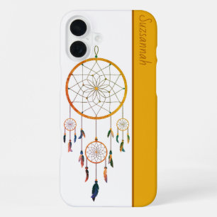 Droomvanger Kleurrijke Veren Boho Aangepaste Naam iPhone 16 Plus Hoesje