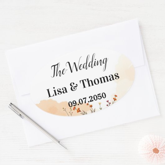 Droomvanger Macrame Bruiloft Ovale Sticker (Envelop)