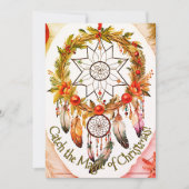 Droomvanger Magische Kerst Gouden Krans Feestdagenkaart (Voorkant)