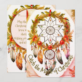 Droomvanger Magische Kerst Gouden Krans Feestdagenkaart (Voorkant / Achterkant)