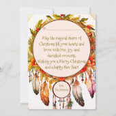 Droomvanger Magische Kerst Gouden Krans Feestdagenkaart (Achterkant)