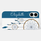Droomvanger met blauwe veren Boho aangepaste naam Case-Mate iPhone Case (Achterkant (horizontaal))