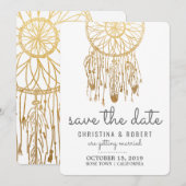 Droomvanger met nep goud folie Save The Date (Voorkant / Achterkant)