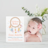 Droomvanger Nieuwe Baby Nieuwgeboren Geboorteaanko Aankondiging (Staand voorkant)