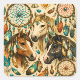 Droomvanger Pony's Vierkante Sticker