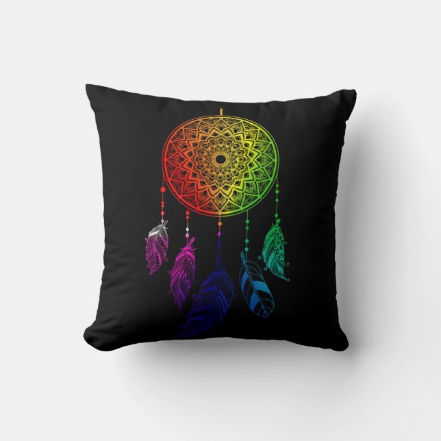 Droomvanger Regenboog Kleuren Kussen (Voorkant)